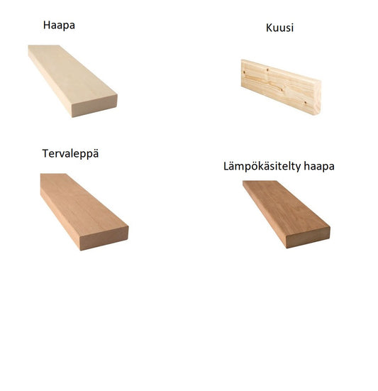 Pukuhuoneen penkki "puujalat"
